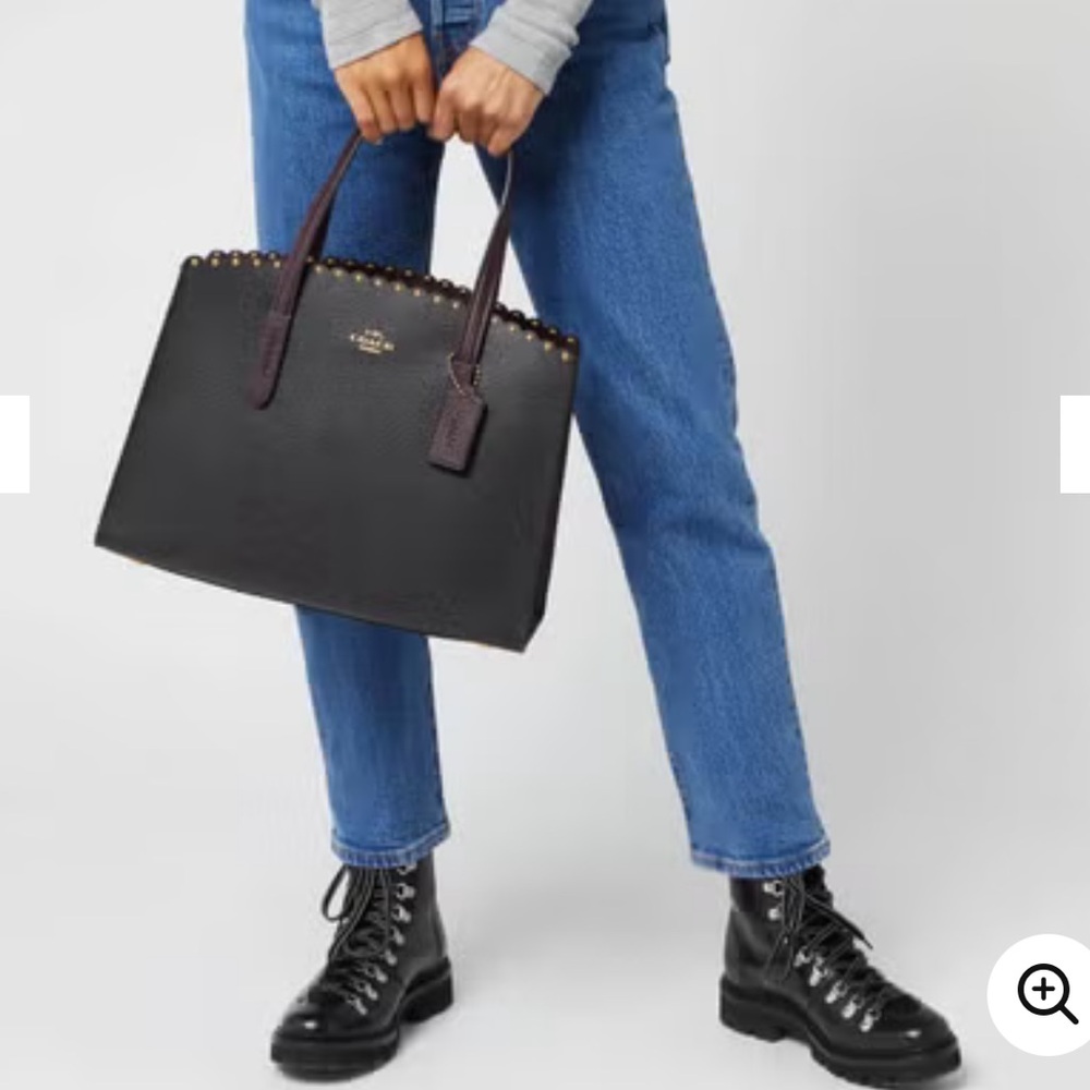 Coach Charlie Carryall with Scallop Rivets Handbag with Shoulder Strap